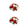 thumbnail image 1 of kurtrusly 1/2/3/5 Roses en Plastique avec une Base pour un Affichage Captivant avec du Plastique Est Rouge 2PCS, 1 of 6