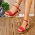 thumbnail image 6 of Ticikt Women's Wedge Platform Sandals, Espadrille Dressy Comfortable Summer Open Toe Ankle Strap Buckle Women Sandal, 6 of 9