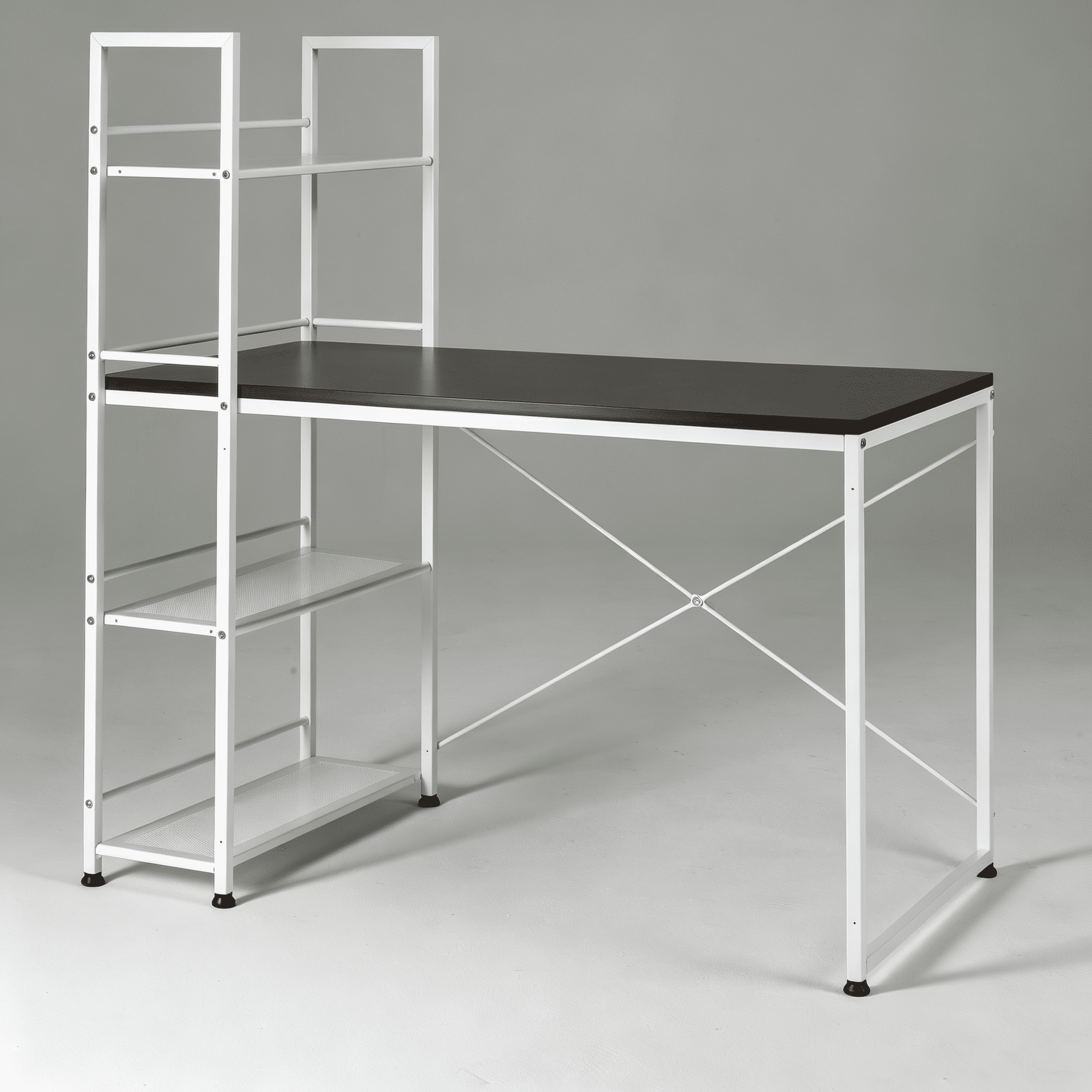 Astoutdoor Reversible Smart Workstation Wooden Desk, White/Brown