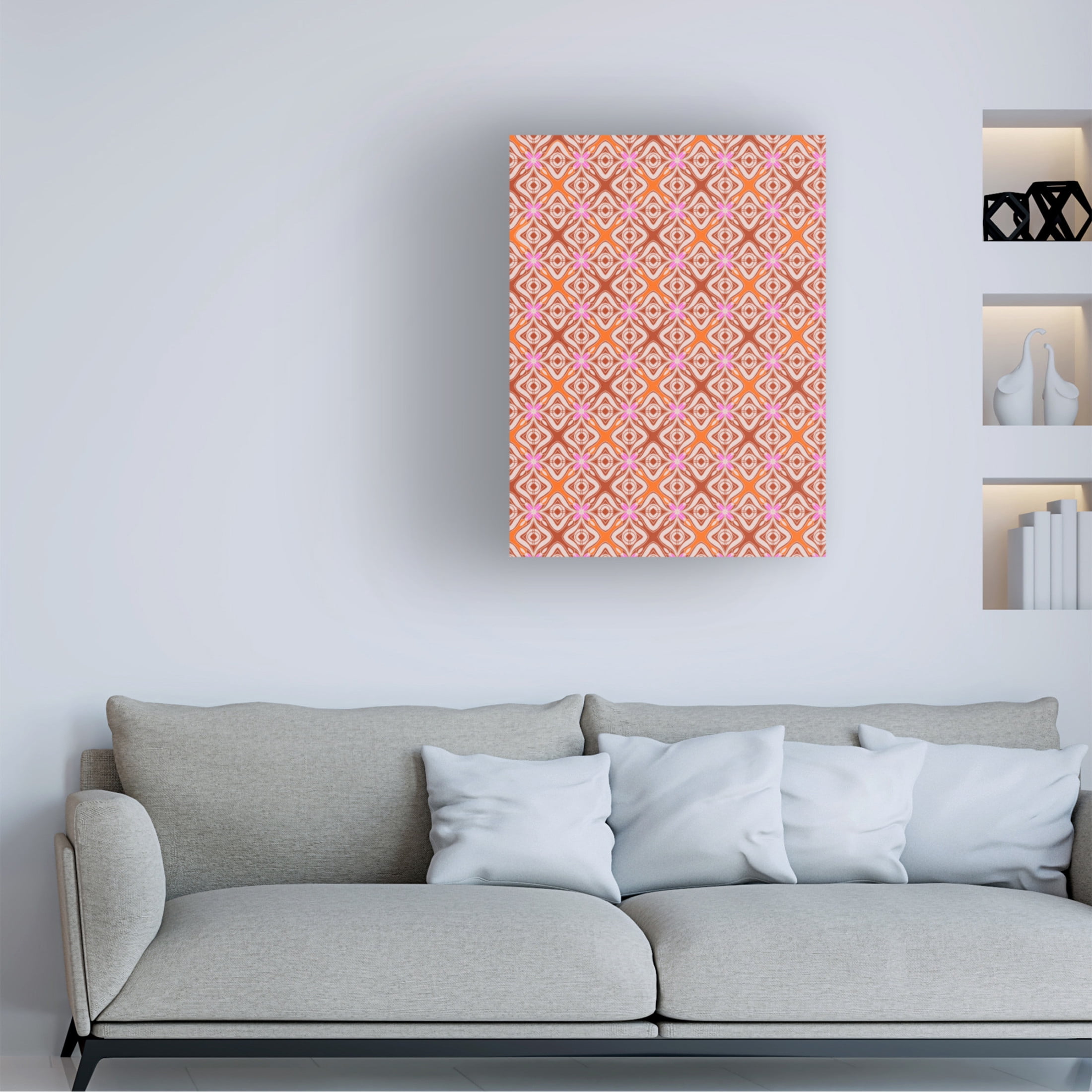 Canvas Wall Art - Treechild '1970 Tile Pattern' Wall Art for Living Room, Bedroom, or Office D?cor by Trademark Fine Art - 24 x 32 Inches