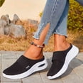 thumbnail image 4 of YOUYEDIAN Womens Orthopedic Shoes Arch Support Non Slip Slip on Tennis Shoes Wide Width Knitted Mesh Stretch Work Shoes Comfort 2026 New Foam Shoes (Black), 4 of 7