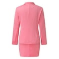 thumbnail image 6 of ZAZYULZ Women's Casual Solid Long Sleeve Suits Button Coat High Waist Pocket Short Skirt Two Piece Set(Pink,Xl), 6 of 6