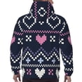 thumbnail image 7 of Lsque Pixel Heart Winter Pattern Casual Men's Hoodie,Hooded Sweatshirt with Kangaroo Pocket,Pullover Hoodie-3X-Large, 7 of 7