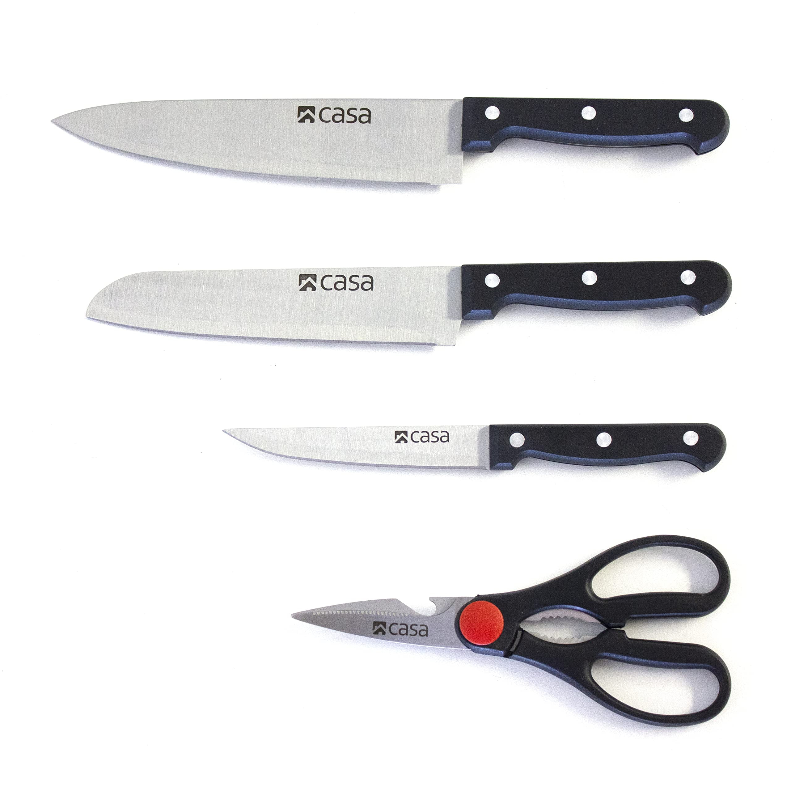 4 PC Kitchen Knife Set Chefs Knives Set With Scissors for