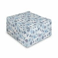 thumbnail image 1 of Tulip Rectangle Pouf, Different Size Tiled Tulips Illustration with Explicit Motley Lines Design Print, Under Desk Foot Stool for Living Room Office Ottoman with Cover, 25", Blue, by Ambesonne, 1 of 4