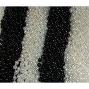 MGMB 48 Black White Mardi Gras Gra Beads Necklaces 4 Dozen