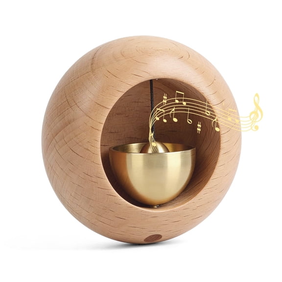 Magnetic Shopkeepers Bell for Door Opening Vintage Wooden Door Chime & Wireless Brass Doorbell for Business Entrance, Store, Fridge Dopamine Decor Wind Bell with Gentle Sound, Housewarming Gift