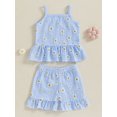 thumbnail image 4 of aturustex Little Girl 2Pcs Shorts Outfits 6M 12M 18M 2T 3T 4T Toddler Baby Daisy Plaid Print Camisole Sleeveless Vests Tops Skirt Hem + Elastic Waist  Clothes Set Beachwear for Holiday Party, 4 of 7