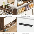 thumbnail image 6 of Tribesigns 2-Tier Shoe Cabinet with Flip Doors - Brown, 6 of 7