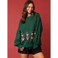 thumbnail image 3 of Sudaderas con capucha de retazos brillantes para mujer, camiseta Vintage Harajuku, ropa de calle delgada de manga larga, ropa de Navidad, Top de otoño e invierno 2024, 3 of 5