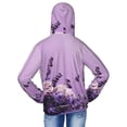 thumbnail image 4 of Xecao Lavender Roses Arrangement Print Fishing Shirts for teenager Long Sleeve UV Sun Protection Hoodie with Zipper Outdoor Hiking Shirts-Large, 4 of 7