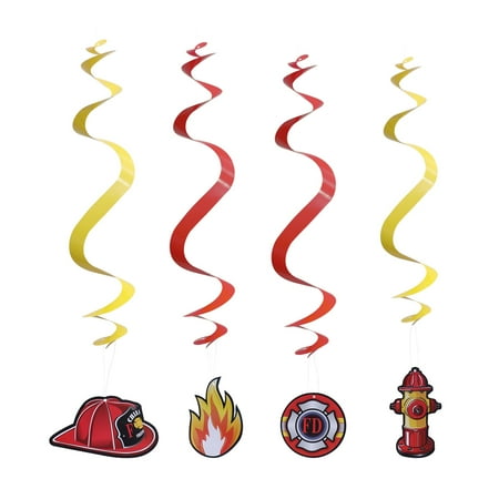

BESTONZON 12pcs Fire Hydrant Firefighter Fireman Party Dangling Swirls and Pendants