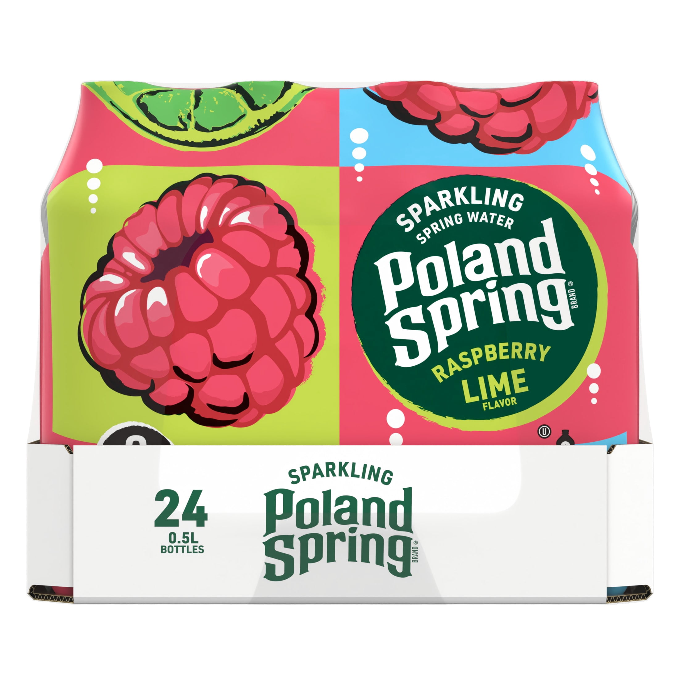 Poland Spring Sparkling Water, Raspberry Lime, 16.9 Oz. Bottles (24 Count)