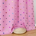 thumbnail image 3 of Bazaahm 100% Blackout Curtains Pink with Colorful Metallic Polka Dots Printed Grommet Window Drapes for Kids, 63"L x 52"W 2 Panels, 3 of 6