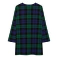 thumbnail image 3 of Modern Cute Blue And Green Plaid Loose Dress Evening Dress Summer Dresses for Women Luxury Dress Long Sleeved Dress, 3 of 4