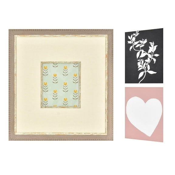 Beautiful Beautiful 3-Piece Floral and Heart Print Set 14.5" x 15.5" by Drew Barrymore