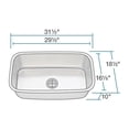 thumbnail image 3 of Polaris Sinks 31.5'' x 18.75'' Single Undermount Kitchen Sink, 3 of 3
