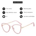 Antiblue light metal cat's eye flat lens glasses frame fashion can