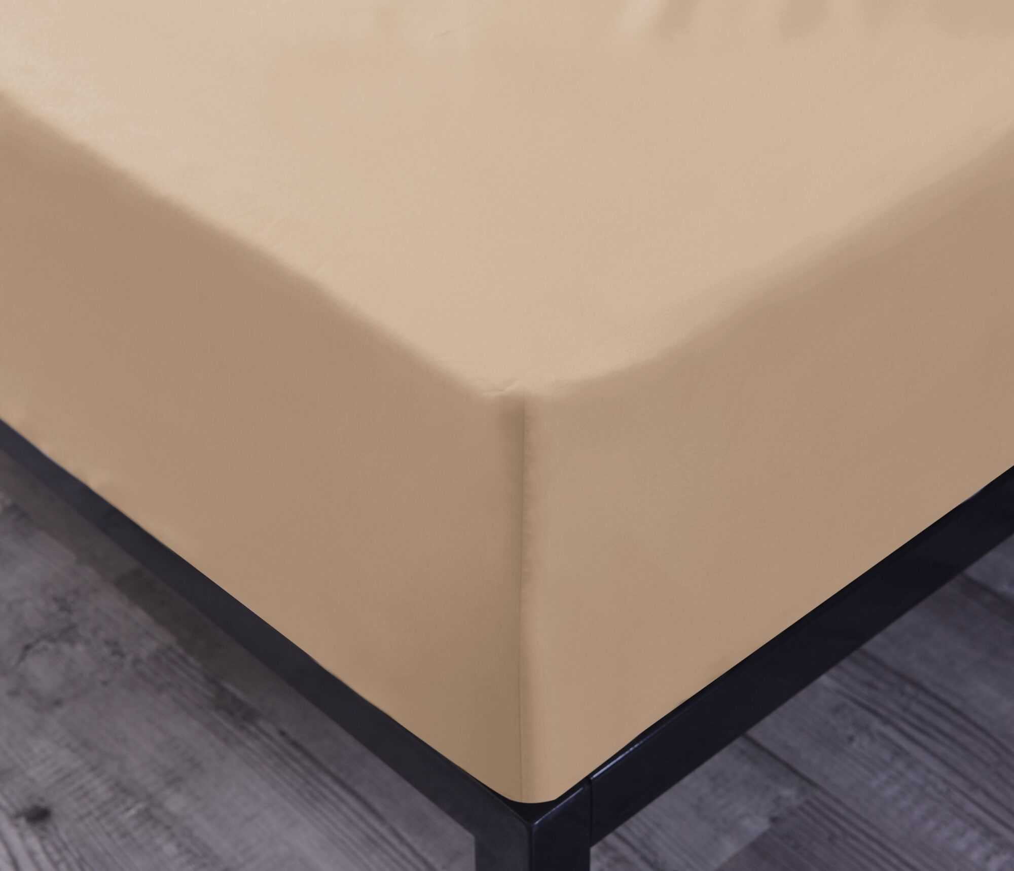 the Season Essentials Wrinkle Free Sheet Sets with Deep Pockets & Stain Resistant, 4 pc, 1800 Thread Count Bamboo Based, Beige, Queen