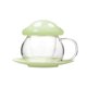 thumbnail image 1 of Lindo juego de tazas de té con filtro de vidrio cerámico en forma de seta, 1 of 5