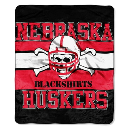 Nebraska Defense Huskers Blackshirts 50x60 inch Royal Plush Raschel Throw Blanket