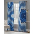 thumbnail image 4 of Blue Marble Sheer Curtains 84 Inch Length 2 Panels Set for Living Room/Bedroom, Modern Luxury Granite Surface Motif Sketch Curtain Sheers Drapes Rod Pocket Curtains Window Treatment Set 52''x84''x2, 4 of 7