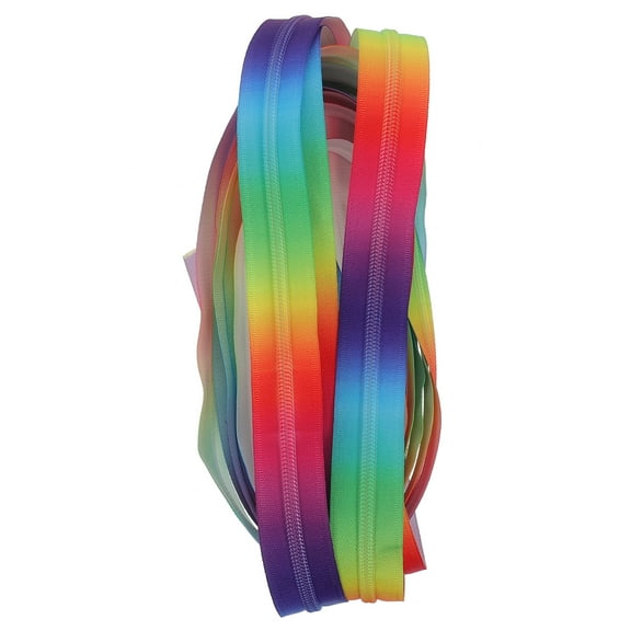 FRCOLOR 1pc Beautiful Rainbow Zipper Nylon Long Yard Zipper Clothes Supplies