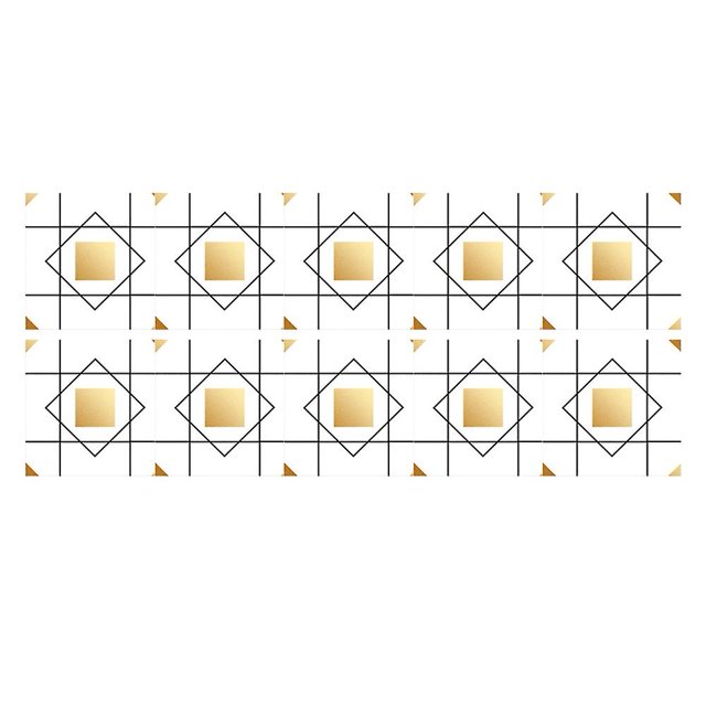 10 Piezas De Pegatinas Cuadradas Autoadhesivas Para Azulejos Retro 20x20cm Jhz-02 Afortunado Sencillez