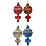 Lighted Plastic Finial Ornaments, Set of 4