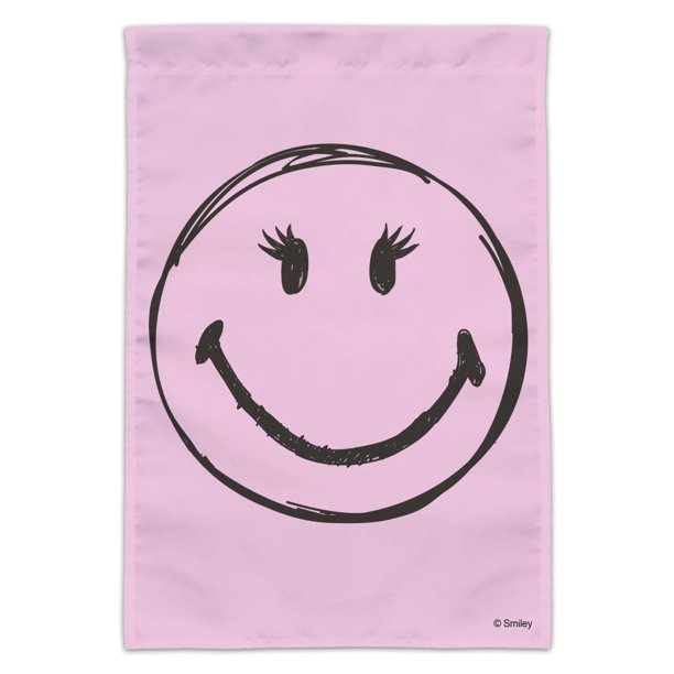 Smiley Smile Happy Girl Eyelashes Pink Face Garden Yard Flag Walmart