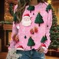 thumbnail image 2 of WXLWZYWL Women's Ugly Christmas Sweatshirt Crewneck Funny Graphic Printed Buffalo Plaid Reindeer Shirts Xmas Pullover Top, 2 of 5
