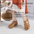 thumbnail image 3 of Ruiatoo Wedge Sandals for Women Closed Toe Comfortable with Massage Function Outdoor Platform Sandals (C801-4, Camel 37), 3 of 5