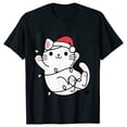 thumbnail image 3 of Camiseta con luces navideñas para mujer, camisetas con estampado gráfico de gato bonito, camisetas de manga corta, ropa de calle divertida, camiseta de marca, ropa femenina, 3 of 5