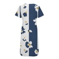thumbnail image 5 of Robes pour Femmes Été 2024, Robe Décontractée à Manches Courtes, Col en V, Imprimée, Robe Ample, 50 % de Réduction!, 5 of 5