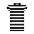thumbnail image 4 of Mgmyaa Girls' Short Sleeve T-Shirts Spring Summer Casual Striped Print Raglan Crewneck Pullover Base Layer Tops 5-15 Years, 4 of 6