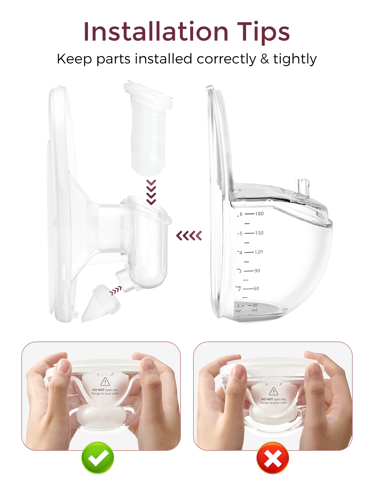Moble style replacement milk collector set