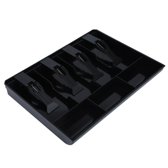 Cash Register Drawer Insert, Cash Drawer Register Insert Tray, 4 Bills 3 Coins Money Storage Box for Store Bank Supermarket, Cash Trays