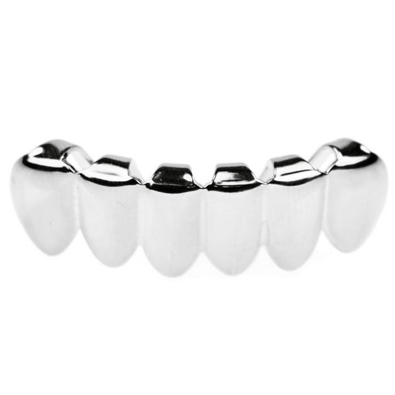 Grillz Silver Tone Small Bottom Row Plain Bling Grill Lower Teeth Slugs Hip Hop Grills