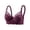 09#Purple, variant on Women Floral Lace Balconette Bra Underwire Unlined Thin Cup Lingerie Adjustable Straps Double Row Back Closure Breathable Full Coverage Support Everyday Bras Dark Purple