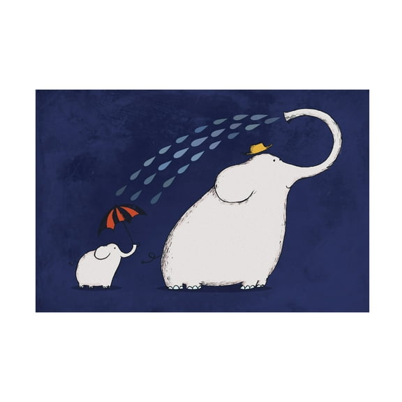 Carla Martell 'Umbrella Elephant' Canvas Art