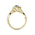 thumbnail image 4 of Tanzanite & Diamond Infinity Women Double Halo Engagement Ring 0.59 Carat tw 14K Yellow Gold.size 7.0, 4 of 7