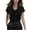 Black, variant on Satin Blouses for Women Draped Cowl Neck Cap Sleeve Elegant Dressy Blouses Slim Fit Business Formal Office Summer Tops Champagne S