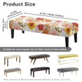 thumbnail image 7 of Whosucclay Peony Sunflower Floral Print Dining Bench Slipcover Removable Rectangle Bench Cover Stretch Bench Seat Furniture Protector Dining Chair Slipcovers for Living Room and Kitchen, 7 of 7