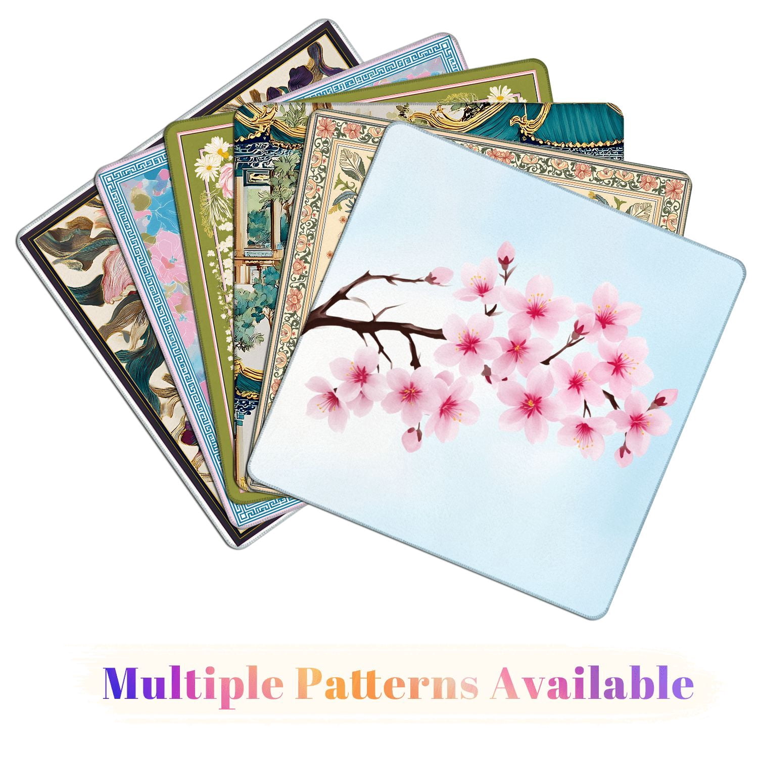 Mahjong Mat 31.5" x 31.5" cherry blossom spring flower Japan Non-Slip Noise Reduction American Mahjong Tiles Table Cover for Dominoes Poker Card Board Games Gift