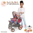 thumbnail image 6 of 509 Crew: Melange Flora - Mabelle Duo Twin Doll Stroller - Accessory For 2 Dolls Up To 18", Foldable Design, Retractable Canopy, Kids Toy, Ages 3+, 6 of 7