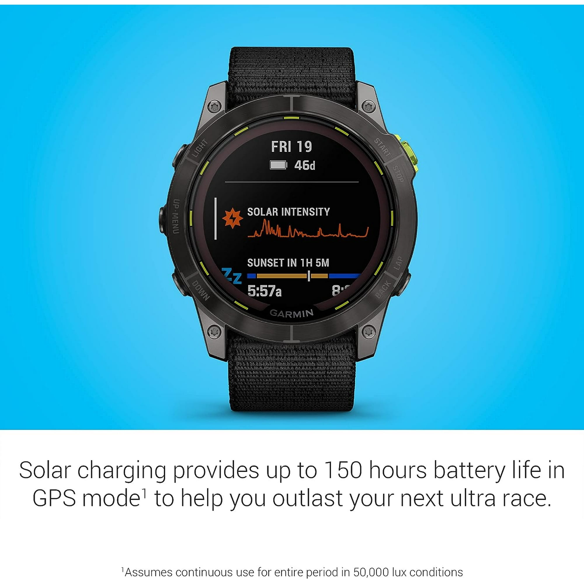 Restored Garmin Enduro 2 1.4" Smartwatch with GPS, Solar Charging, Preloaded Maps, Black (Refurbished)