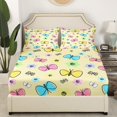 thumbnail image 3 of Erosebridal Kawaii Butterfly Bed Sheets King,Cartoon Animal King Sheet Sets,Ultra Soft Sheet Set King,Floral Decor,4 Pieces, 3 of 7
