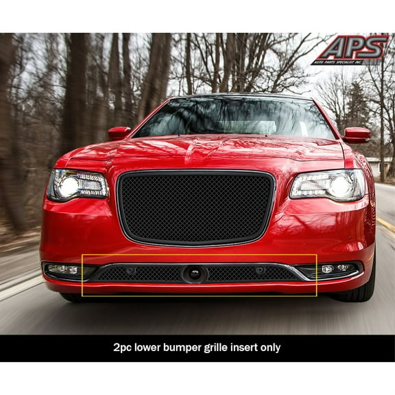 2015-2021 Chrysler 300C/300S With Adaptive Cruise Control Stainless Steel Black Powder Coated Finish 2.5 Mm Wire Mesh Black Wire Mesh Grille