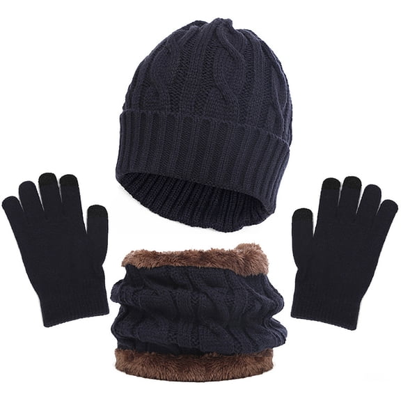 Winter Set for Seniors Easy On Off Knit Cap Scarf Gloves Soft Gentle on Skin Scarf a Hat Gloves
