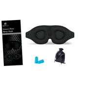 Snoozy Time Sleep Mask, 3D Contoured Eye Mask, 100% Light Blocking, Memory Foam Sleeping Mask, Adjustable Strap, Unisex Travel Eye Mask